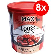 MAX Deluxe Beef Muscle Chunks 800g, 8 pcs - Canned Dog Food