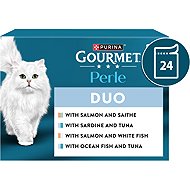 Gourmet Perle pouches salmon, cod, tuna, sardines, fish in juice 12×85g 2 pcs - Cat Food Pouch