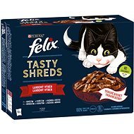 Felix Tasty Shreds lahodný výber v šťave 12 × 80 g - Kapsička pre mačky