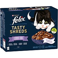 Felix Tasty Shreds pouches for cats, beef, chicken, salmon, tuna in juice 12x80g - Cat Food Pouch