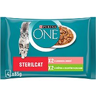 Purina ONE Sterilised pouches for cats, turkey and salmon in juice, 4x85g - Cat Food Pouch