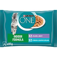 Purina ONE Indoor pouches for cats, tuna and veal in juice 4x85g - Cat Food Pouch