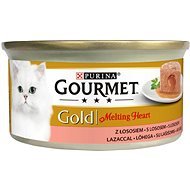 Gourmet gold Melting Heart – jemná paštéta s omáčkou vnútri, s lososom 85 g - Konzerva pre mačky