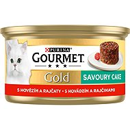 Gourmet Gold Savoury Cake with Beef and Tomatoes 85g - Canned Food for Cats