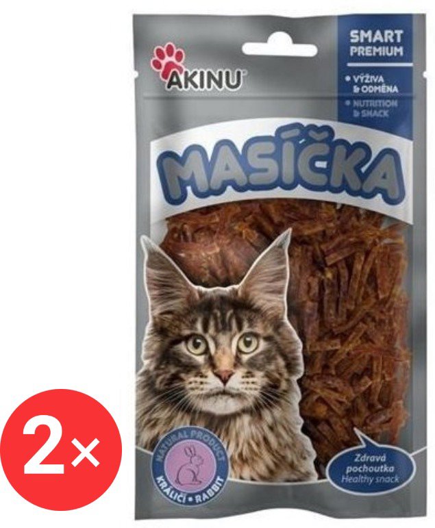 Akinu Rabbit noodles for cats 2 × 50 g - Dried Meat for Cats