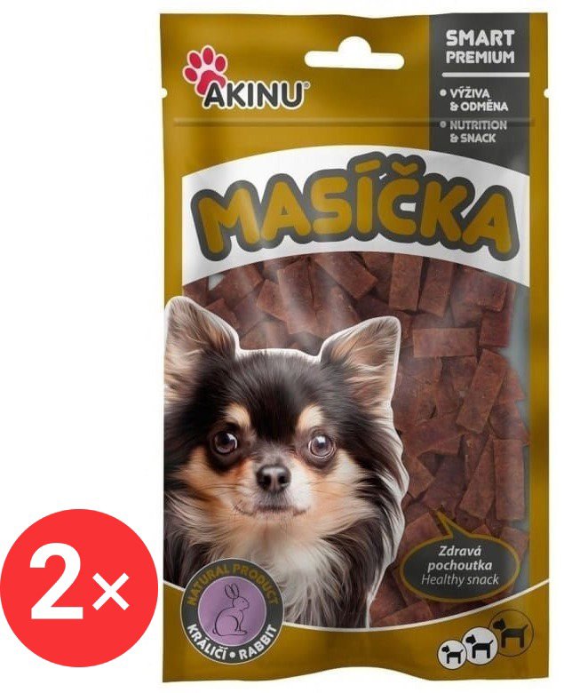 Akinu Rabbit strips for dogs 2 × 75 g - Dog Jerky