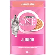 Purina ONE Junior, mini filetky s lososom a mrkvou v šťave, 85 g - Kapsička pre mačky