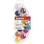 KORES AKUARELLOS MINI 25 mm 12 Farben + Pinsel - Aquarell-Farben