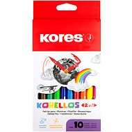 KORES KORELLOS children's, 2in1 (thin and thick tip), 10 colours - Felt Tip Pens
