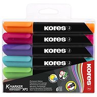 KORES K-MARKER Permanentmarker - breit - Set mit 6 Farben - Marker-Set