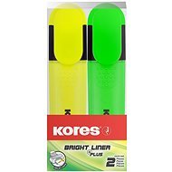 KORES BRIGHT LINER PLUS Set of 2 Colours (Yellow, Green) - Highlighter