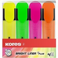 KORES BRIGHT LINER PLUS Set of 4 Colours (Yellow, Pink, Orange, Green) - Highlighter