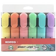 KORES BRIGHT LINER PLUS Set of 6 Pastel Colours - Highlighter