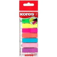 KORES Index Strips on Ruler 45 x 12mm, 8 x 25 Sheets, Neon Mix - Sticky Notes