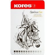 KORES Grafitos fém dobozban - készlet, 12 db - Ceruza