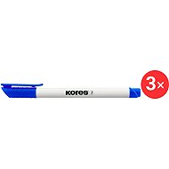 KORES K-MARKER for whiteboards, thin tip, blue - pack of 3 - Marker