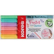 KORES Pastel Style Marker mit Pinselspitze - Set mit 6 Farben - Filzstifte