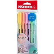 KORES K0 Pen Pastel, M-1 mm, pastel colours - pack of 6 - Ballpoint Pen