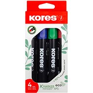 KORES K-MARKER Eco permanent, Set mit 4 Farben - Marker-Set