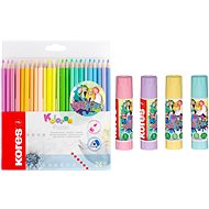 KORES Pastel crayons + glue stick LOLLIPOPZ - Kit