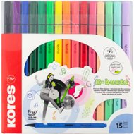 KORES K-Beats, medium tip - set of 15 colours - Felt Tip Pens