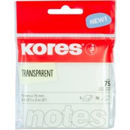KORES 75 x 75 mm, 75 sheets, transparent - Memo Pad