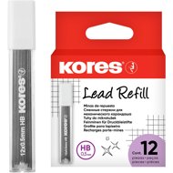 KORES for microtubes 0.5 mm HB - 12 x 12 solids in pack - Graphite Pencil Refill