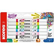 KORES Kreative Marker acrylic, double-sided tip 2 in 1 (brush and conical) - set of 6 colours - Markers