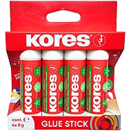 KORES Klebestift 4 × 8 g - Fester Kleber
