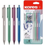 KORES Klick Pen Essentials, retractable, pack of 4 (4 vintage colours) - Ballpoint Pen