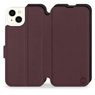 Mobiwear Soft Touch flip pro Apple iPhone 15 Plus - Bordové & Černé - Phone Case