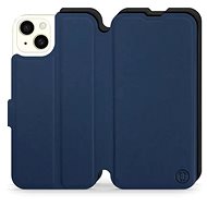 Mobiwear Soft Touch flip pro Apple iPhone 15 Plus - Modré & Černé - Phone Case