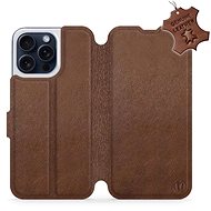 Kožené Mobiwear flip pro Apple iPhone 15 Pro Max - Hnědé - L_BRS - Phone Case