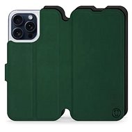 Mobiwear Soft Touch flip pro Apple iPhone 15 Pro Max - Zelené & Černé - Phone Case