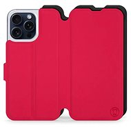 Mobiwear Soft Touch flip pro Apple iPhone 15 Pro Max - Rudé & Černé - Phone Case
