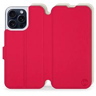 Mobiwear Soft Touch flip pro Apple iPhone 15 Pro Max - Rudé & Béžové - Phone Case