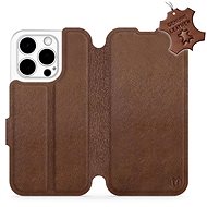 Kožené Mobiwear flip pro Apple iPhone 15 Pro - Hnědé - L_BRS - Phone Case