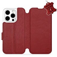 Kožené Mobiwear flip pro Apple iPhone 15 Pro - Tmavě červené - L_DRS - Phone Case