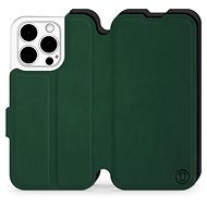Mobiwear Soft Touch flip pro Apple iPhone 15 Pro - Zelené & Černé - Phone Case