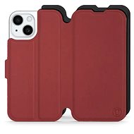 Mobiwear Soft Touch flip pro Apple iPhone 15 - Cihlové & Černé - Phone Case