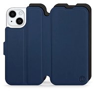 Mobiwear Soft Touch flip pro Apple iPhone 15 - Modré & Černé - Phone Case