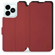 Mobiwear Soft Touch flip pro Realme C51 - Cihlové & Černé - Phone Case
