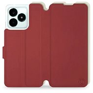 Mobiwear Soft Touch flip pro Realme C51 - Cihlové & Béžové - Phone Case