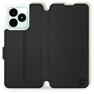 Mobiwear Soft Touch flip pro Realme C51 - Černé & Béžové - Phone Case
