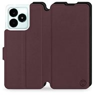 Mobiwear Soft Touch flip pro Realme C51 - Bordové & Černé - Phone Case