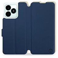 Mobiwear Soft Touch flip pro Realme C51 - Modré & Béžové - Phone Case