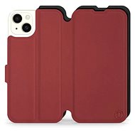 Mobiwear Soft Touch flip pro Apple iPhone 15 Plus - Cihlové & Černé - Phone Case