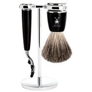 MÜHLE Rytmo Black Pure Badger Mach3, 3 részes borotválkozó készlet - Kozmetikai ajándékcsomag