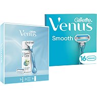 GILLETTE VENUS Satin Care Sensitive Aloe Vera Glide 75 ml + GILLETTE Venus Smooth 16 ks - Men's Cosmetic Set