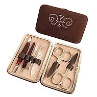  Premium Line manicure set with Swarovski crystals PL 125 Brown  - Manicure Set